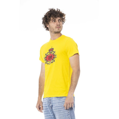 Cavalli Class Yellow Cotton Men T-Shirt by Cavalli Class