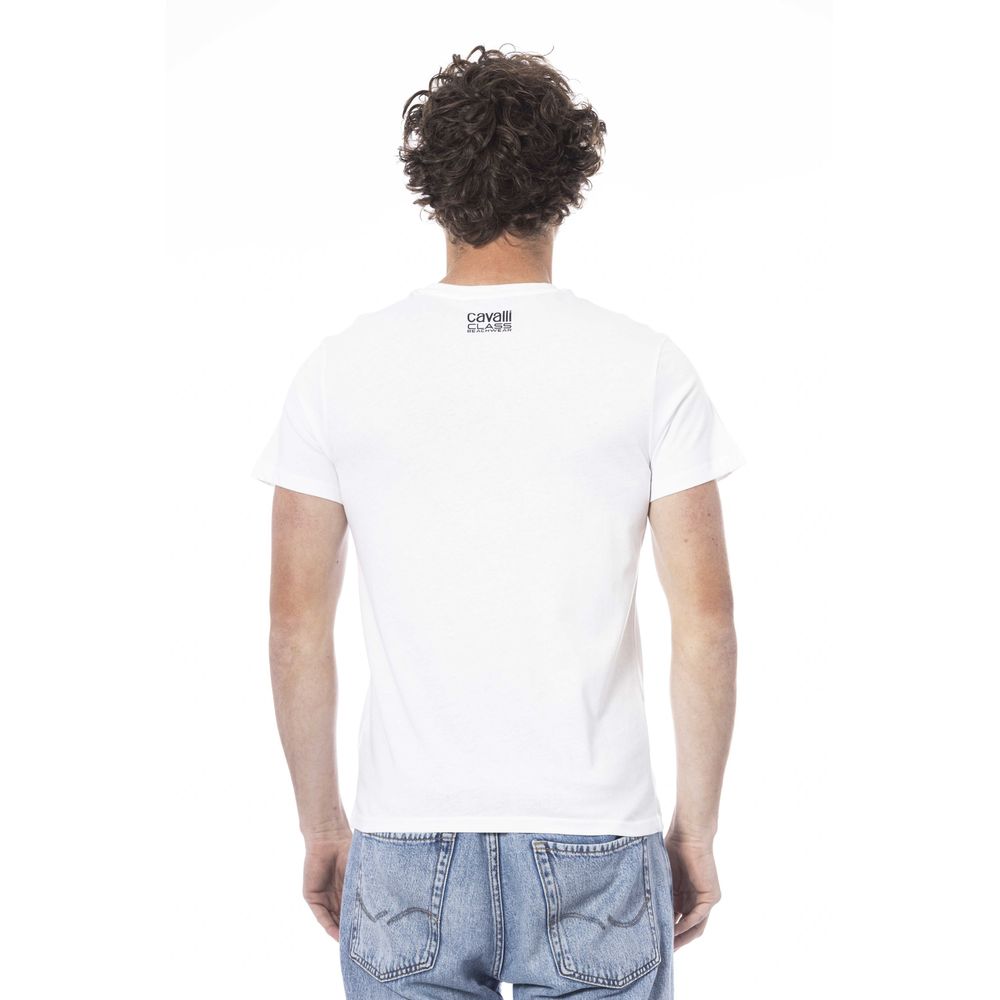 Cavalli Class White Cotton Men T-Shirt by Cavalli Class