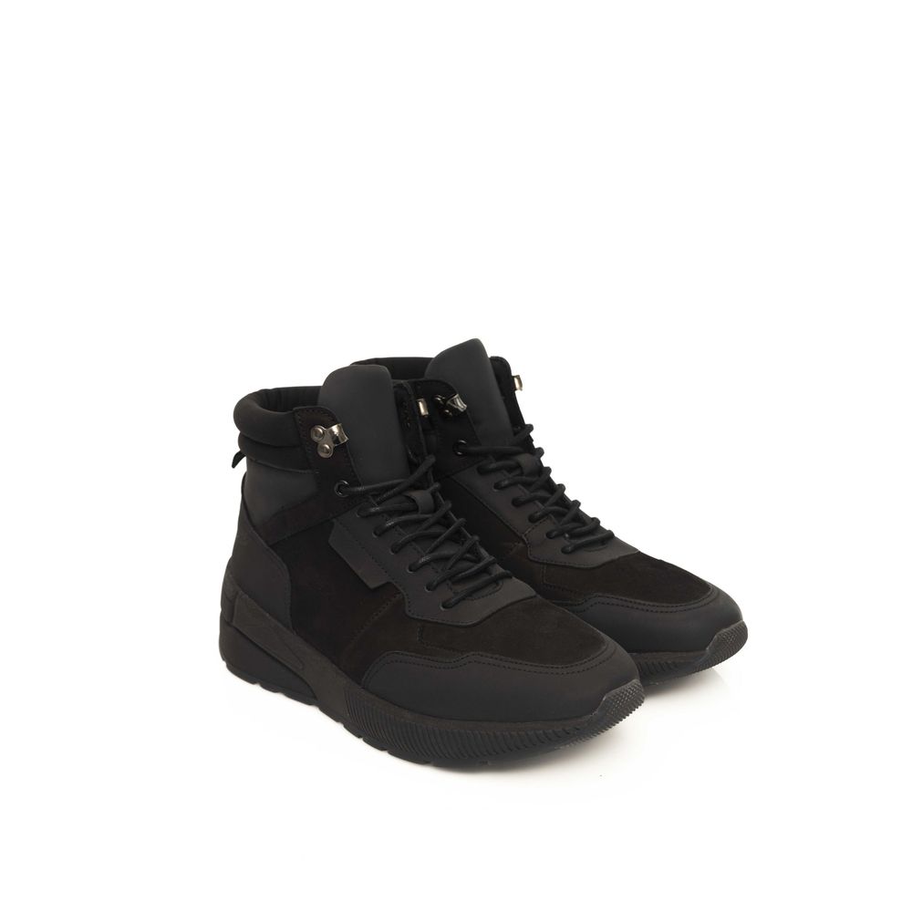 Cerruti 1881 Black Leather Men Sneaker by Cerruti 1881