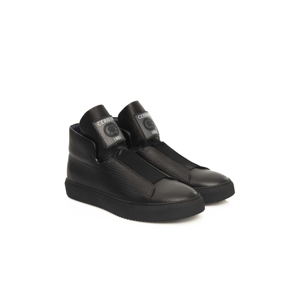 Cerruti 1881 Black Calfskin Men Sneaker by Cerruti 1881