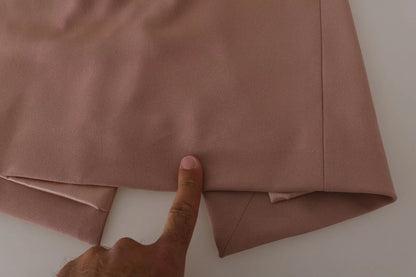 Dolce & Gabbana Dusty Pink Midi Sheath Crystal Buttons Dress by Dolce & Gabbana