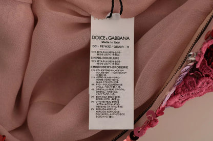 Dolce & Gabbana Pink Floral Sequined Crystal Gown Dress by Dolce & Gabbana
