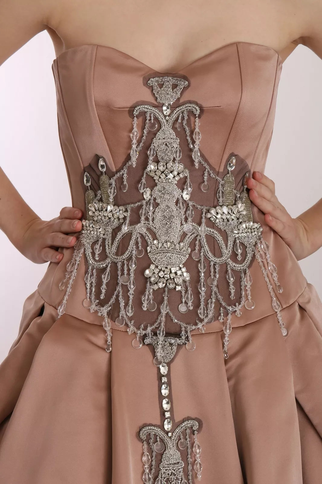 Dolce & Gabbana Crystal Pink Silk Chandelier Ball Gown Dress by Dolce & Gabbana