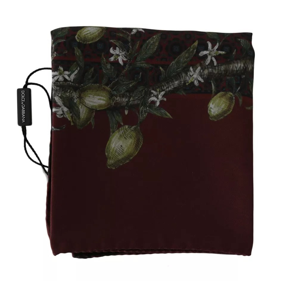 Dolce & Gabbana Bordeaux 100% Silk Floral Wrap Women Scarf by Dolce & Gabbana