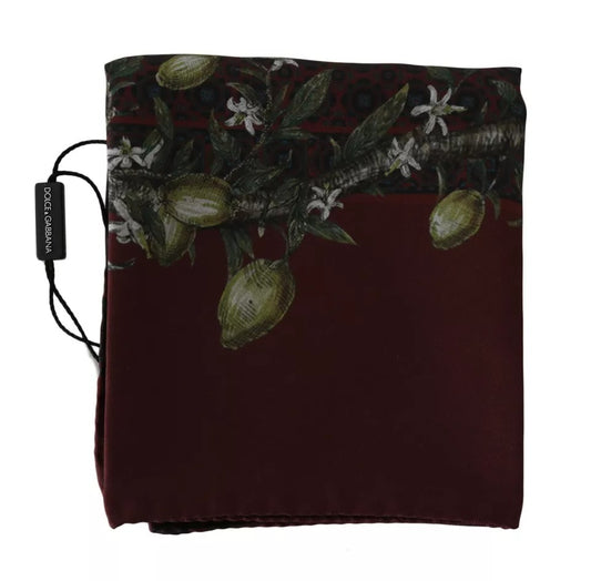 Dolce & Gabbana Bordeaux 100% Silk Floral Wrap Women Scarf by Dolce & Gabbana