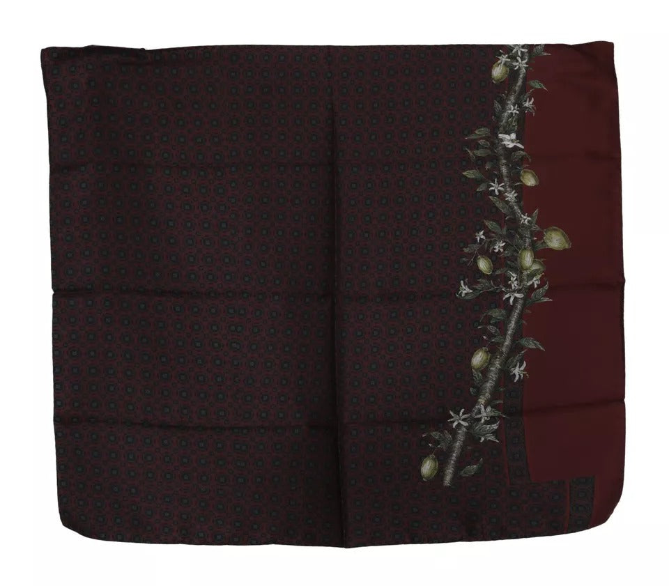 Dolce & Gabbana Bordeaux 100% Silk Floral Wrap Women Scarf by Dolce & Gabbana