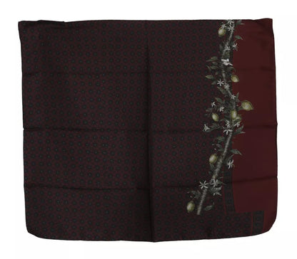Dolce & Gabbana Bordeaux 100% Silk Floral Wrap Women Scarf by Dolce & Gabbana