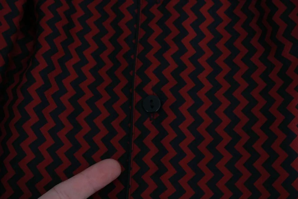 Dolce & Gabbana Black Red Zigzag Pattern Casual Shirt by Dolce & Gabbana