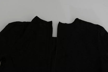 Dolce & Gabbana Black Lace Long Sleeves Blouse STAFF Top by Dolce & Gabbana