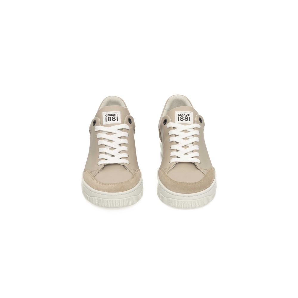 Cerruti 1881 Beige Leather Women Platform Sneaker by Cerruti 1881