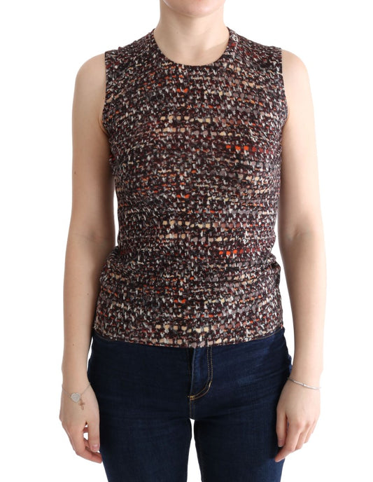 Haut sans manches en laine tricotée multicolore Dolce &amp; Gabbana