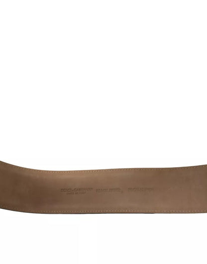 Ceinture Dolce &amp; Gabbana en cuir noir avec boucle ovale en métal doré