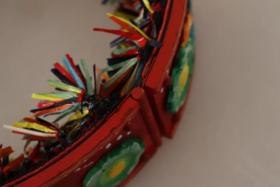 Dolce &amp; Gabbana Multicolor Floral Wide Waist Carretto Belt