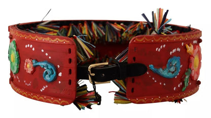 Dolce &amp; Gabbana Multicolor Floral Wide Waist Carretto Belt