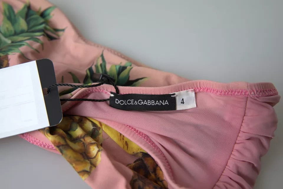 Haut de bikini imprimé rose Dolce &amp; Gabbana