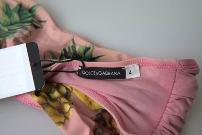 Haut de bikini imprimé rose Dolce &amp; Gabbana