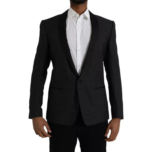 Blazer simple boutonnage en jacquard noir MARTINI de Dolce &amp; Gabbana