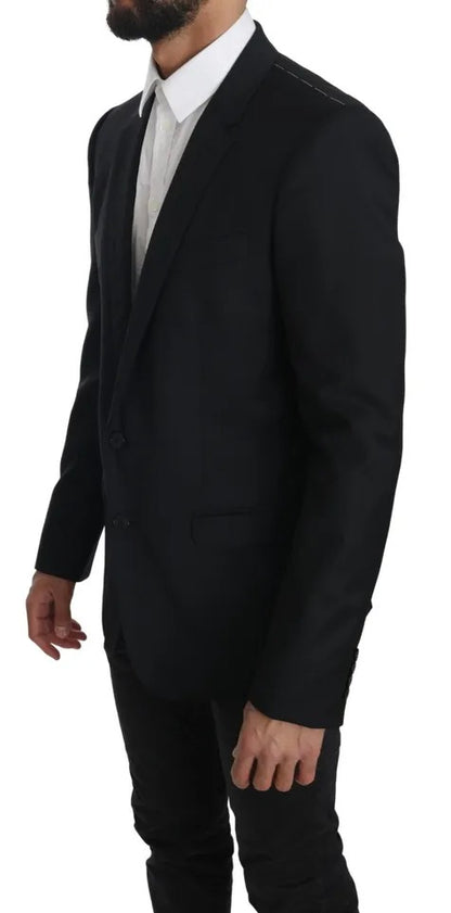 Dolce &amp; Gabbana Black Slim Jacket Coat Blazer MARTINI