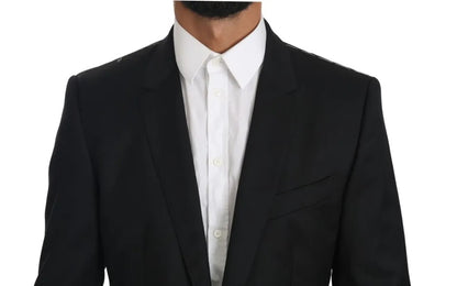 Dolce &amp; Gabbana Black Slim Jacket Coat Blazer MARTINI