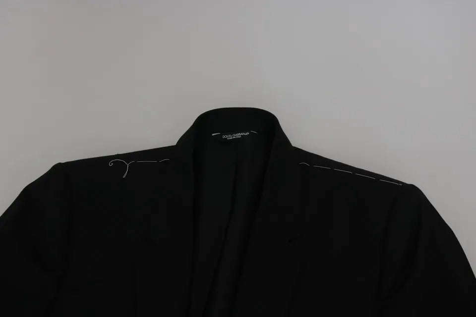 Dolce &amp; Gabbana Black Slim Jacket Coat Blazer MARTINI