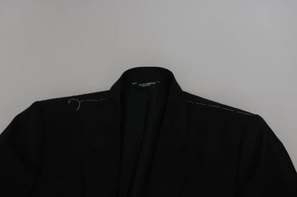 Dolce &amp; Gabbana Black Slim Jacket Coat Blazer MARTINI
