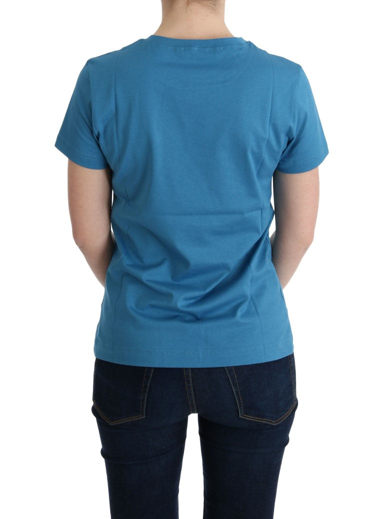 T-shirt Dolce &amp; Gabbana Chic en coton bleu avec imprimé 2017
