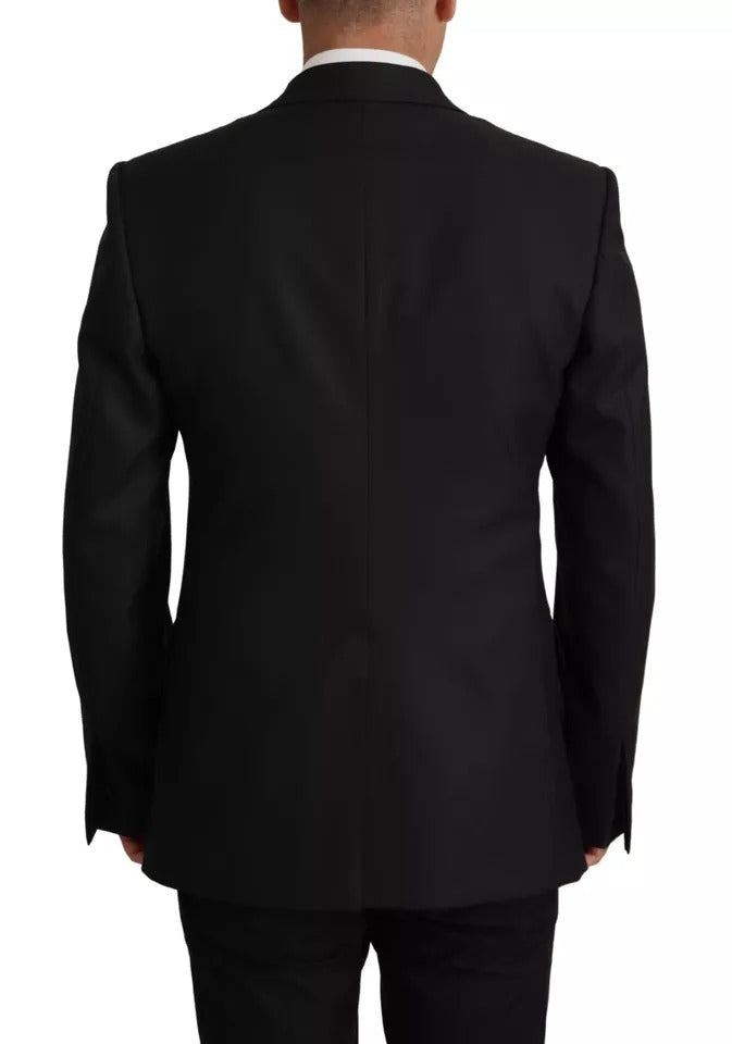 Veste blazer simple boutonnage en polyester noir Dolce &amp; Gabbana