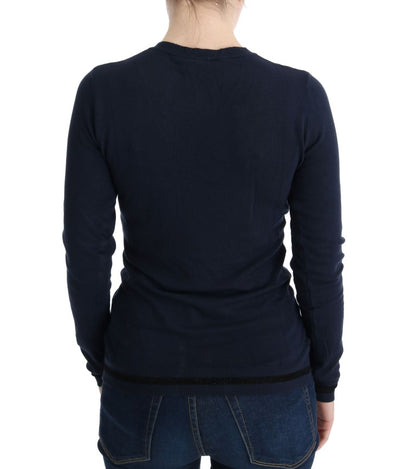 Costume National Élégant Pull Bleu Col V