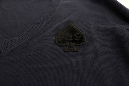 Costume National Élégant Pull Bleu Col V
