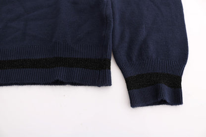 Costume National Élégant Pull Bleu Col V