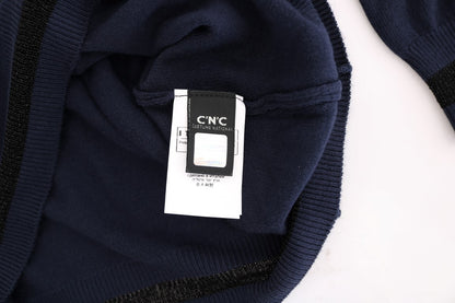 Costume National Élégant Pull Bleu Col V