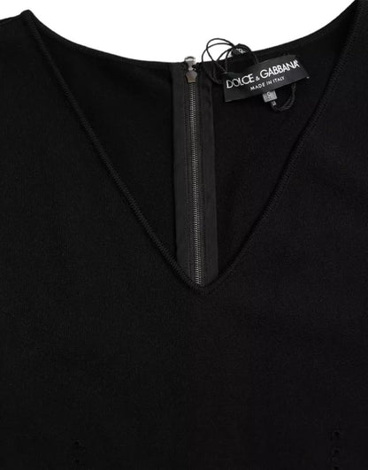 Dolce & Gabbana Black Viscose Sleeveless Bodycon Midi Dress by Dolce & Gabbana