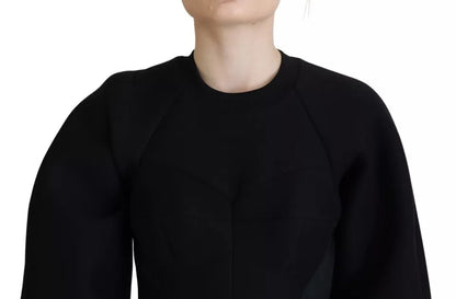 Dolce & Gabbana Cotton Black Long Sleeves A-line Mini Dress by Dolce & Gabbana