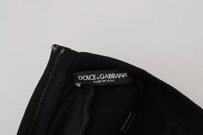 Dolce & Gabbana Cotton Black Long Sleeves A-line Mini Dress by Dolce & Gabbana