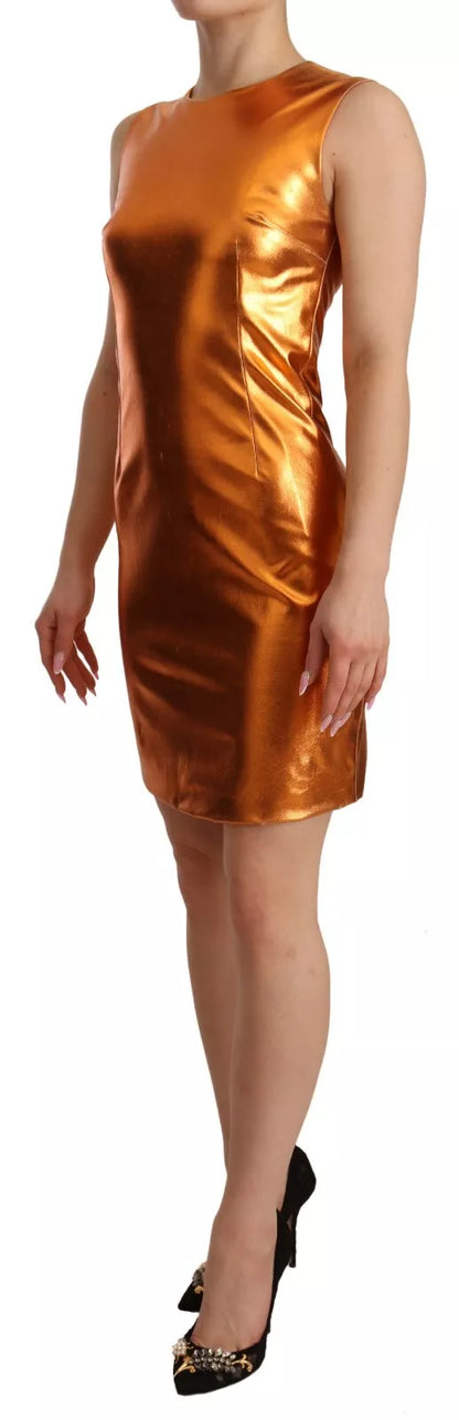 Dolce & Gabbana Metallic Orange Sleeveless Sheath Dress by Dolce & Gabbana