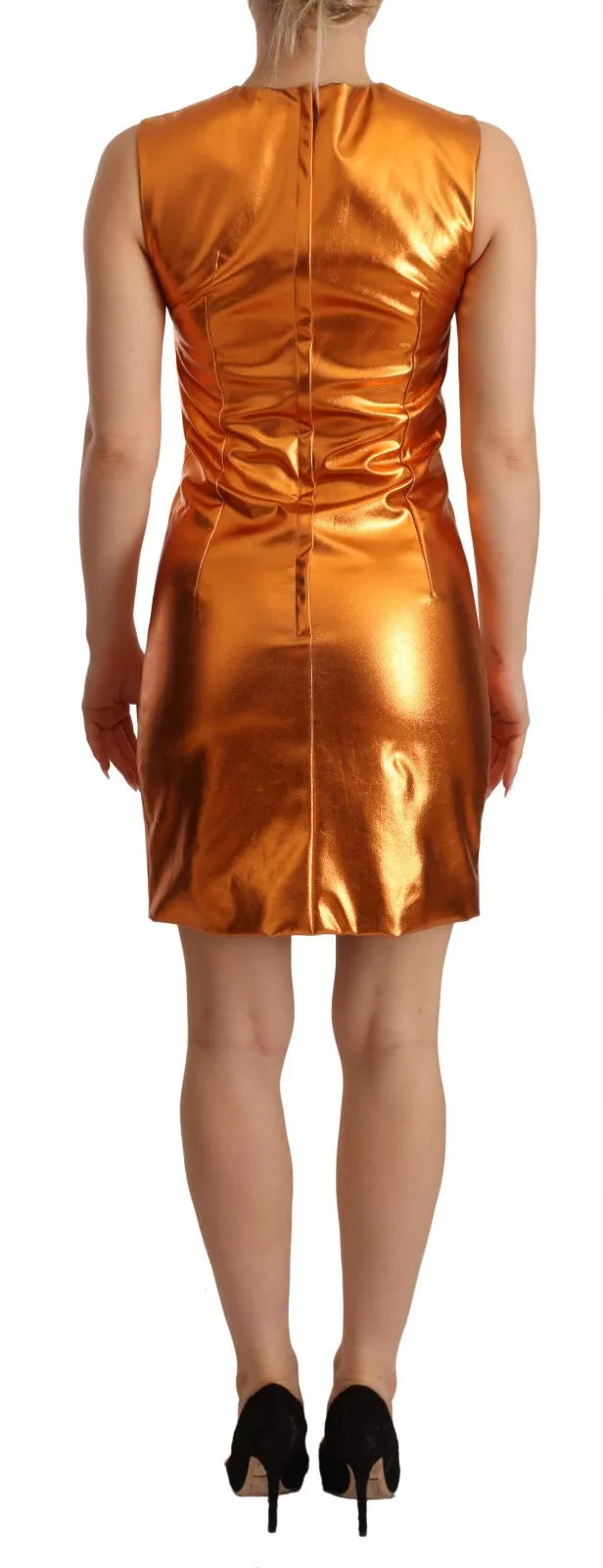 Dolce & Gabbana Metallic Orange Sleeveless Sheath Dress by Dolce & Gabbana