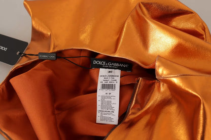Dolce & Gabbana Metallic Orange Sleeveless Sheath Dress by Dolce & Gabbana