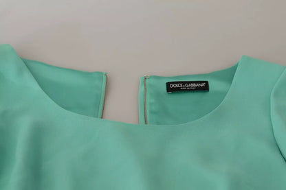 Dolce & Gabbana Mint Green Sheath Square Neckline Midi Dress by Dolce & Gabbana