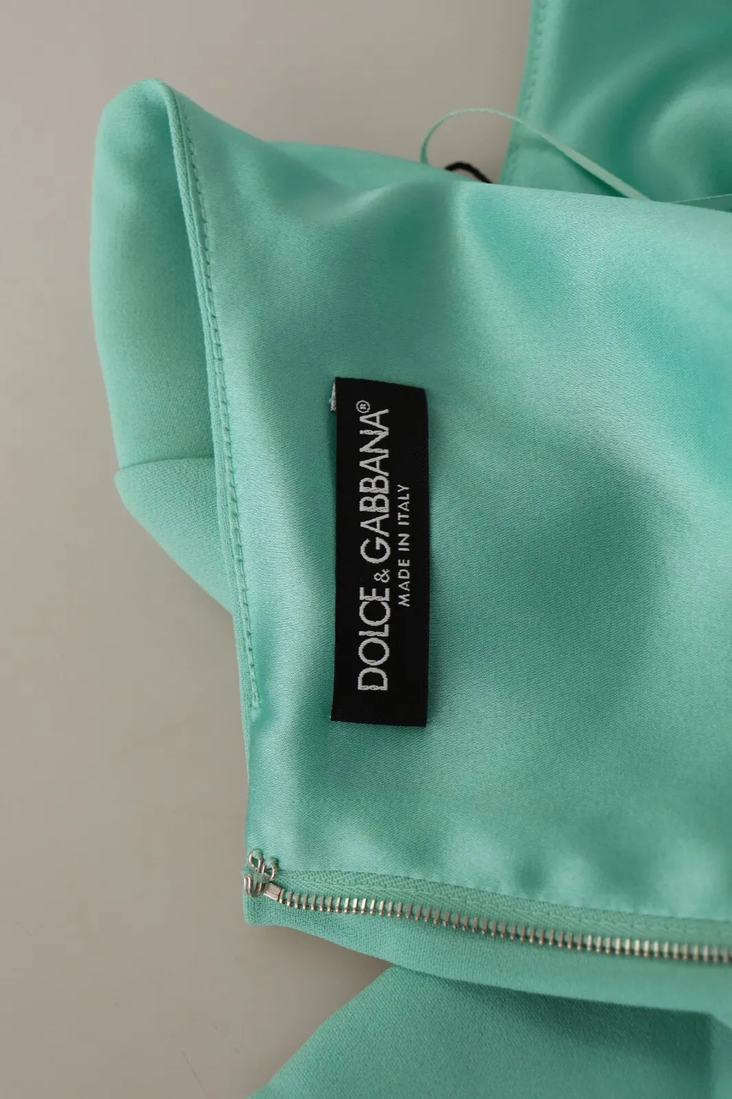 Dolce & Gabbana Mint Green Sheath Square Neckline Midi Dress by Dolce & Gabbana