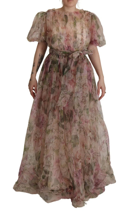 Dolce & Gabbana Multicolor Floral Print Long Maxi Gown Dress by Dolce & Gabbana