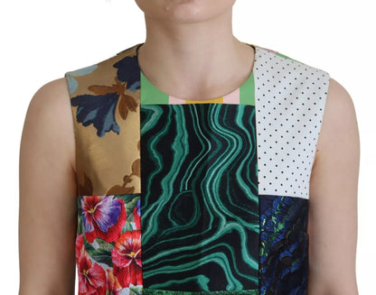 Dolce & Gabbana Multicolor Jacquard Patchwork Shift Mini Dress by Dolce & Gabbana