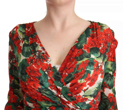 Dolce & Gabbana Portofino Zijde Shift Dress Wit Bloemen
