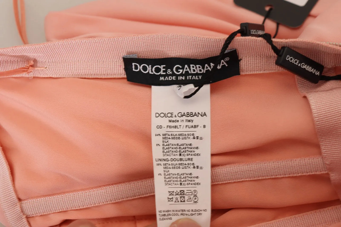 Dolce & Gabbana Pink Silk Stretch Strapless Sheath Midi Dress by Dolce & Gabbana