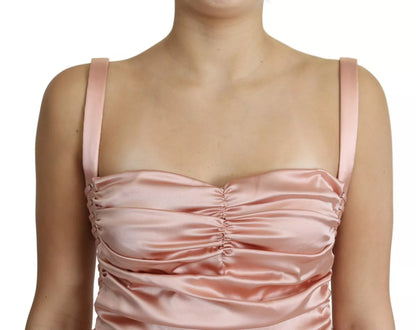 Dolce & Gabbana Pink Spaghetti Strap Bodycon Midi Dress by Dolce & Gabbana