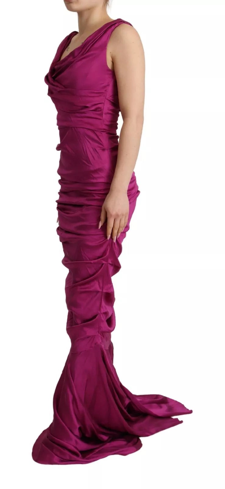Dolce & Gabbana Sheath Mermaid Fuchsia Silk Stretch Gown Dress by Dolce & Gabbana