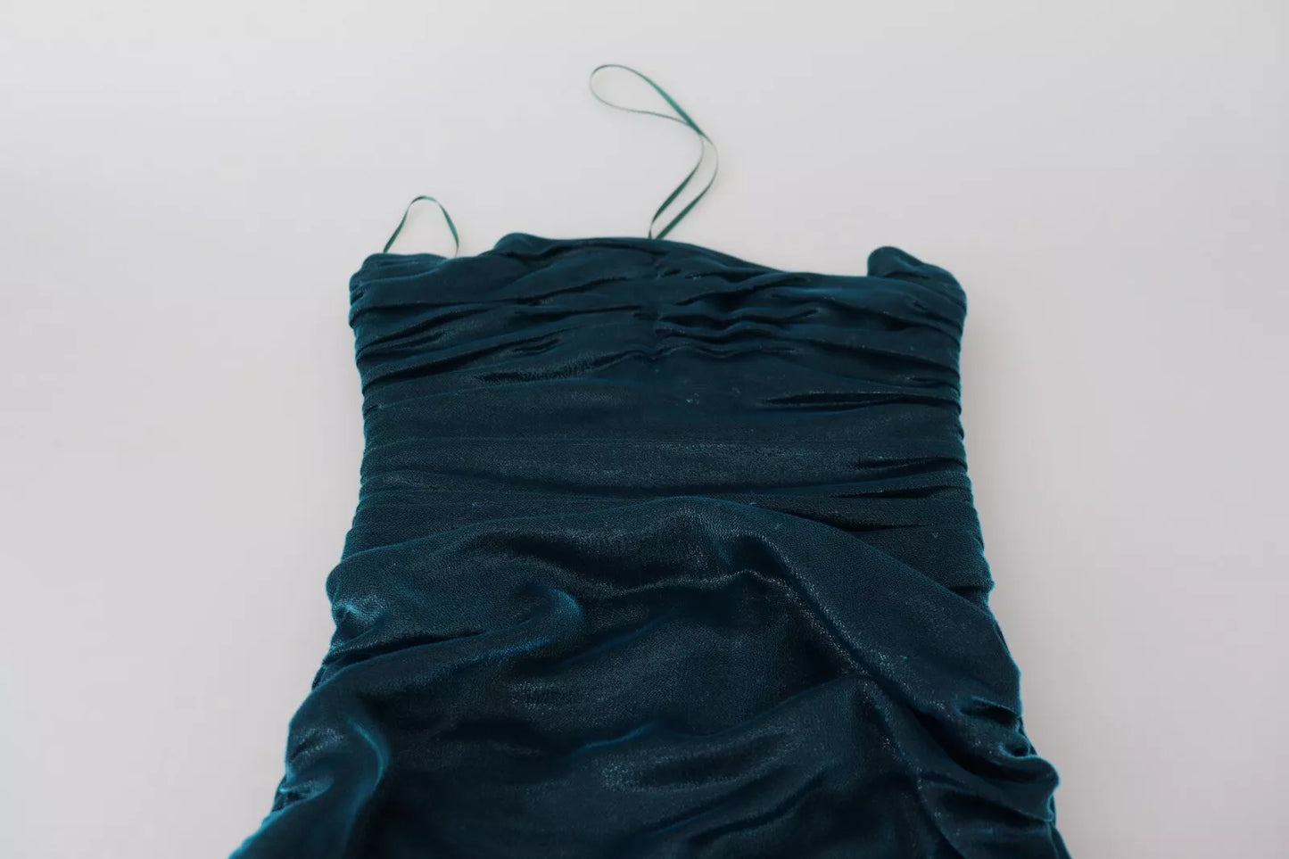 Dolce & Gabbana Silk Blend Blue Satin Fitted Strapless Dress by Dolce & Gabbana
