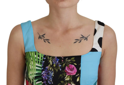 Dolce & Gabbana Silk Multicolor Patchwork Sheath Maxi Dress by Dolce & Gabbana