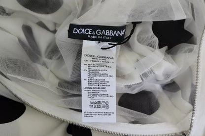 Dolce & Gabbana White Polka Dots Crystal One Shoulder Dress by Dolce & Gabbana