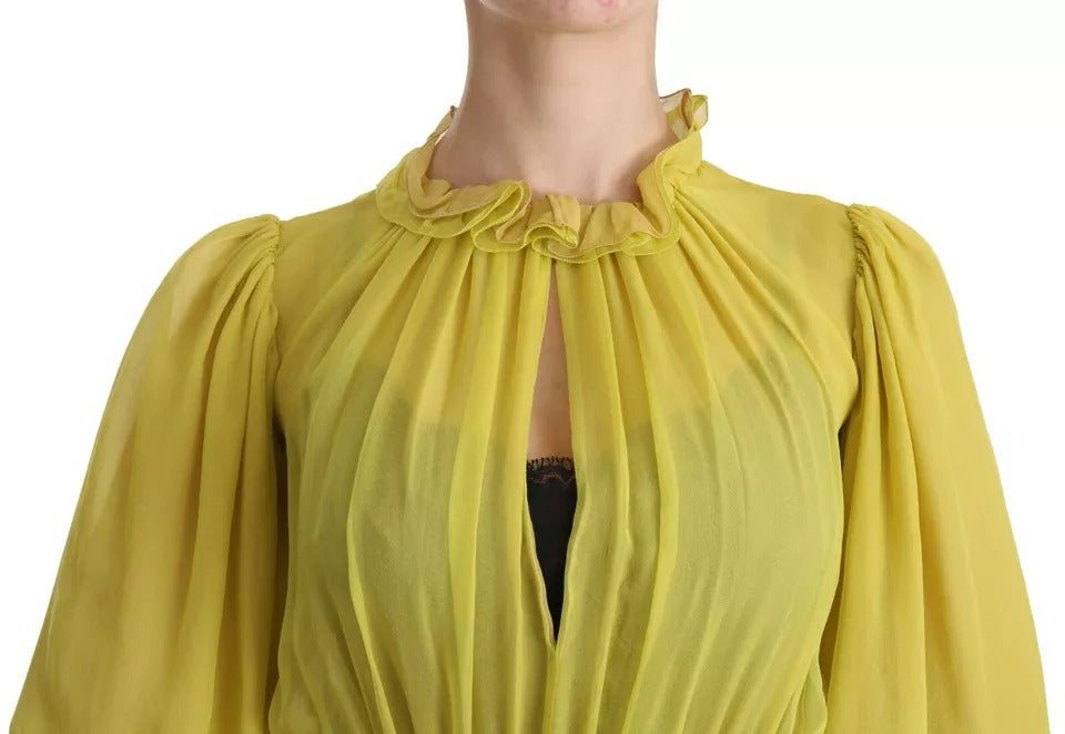 Dolce & Gabbana Yellow Shift A-line Silk Gown Dress by Dolce & Gabbana