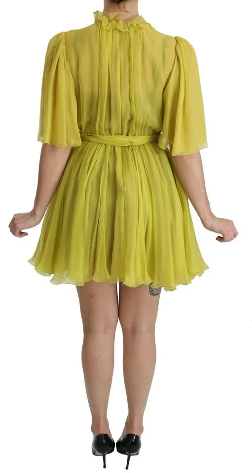 Dolce & Gabbana Yellow Shift A-line Silk Gown Dress by Dolce & Gabbana